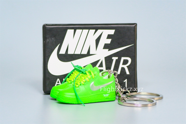Mini Sneaker Nike Air Force 1 Low Off-White Light Green Spark 3D keychain