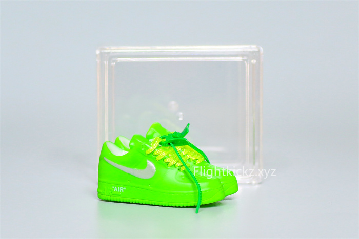Mini Sneaker Nike Air Force 1 Low Off-White Light Green Spark 3D keychain