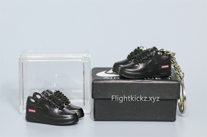 Mini Sneaker  Supreme x Air Force 1 Black 3D keychain