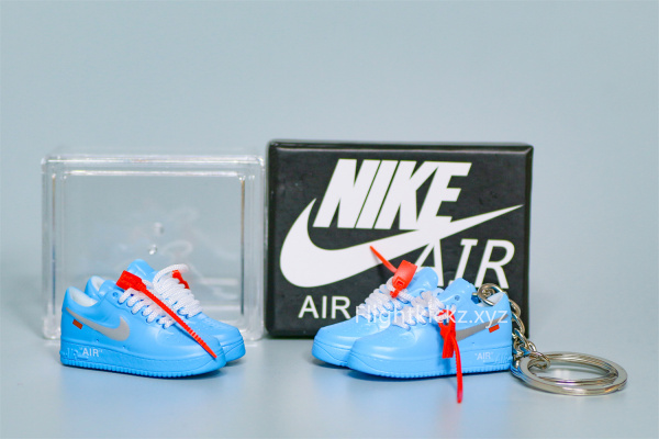 Mini Sneaker Air Force 1 Low Off-White MCA University Blue 3D keychain