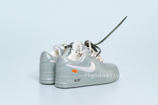 Mini Sneaker Off-White x Nike Air Force 1 Low Ghost Grey 3D keychain