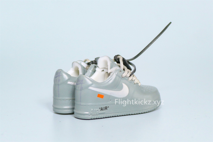 Mini Sneaker Off-White x Nike Air Force 1 Low Ghost Grey 3D keychain