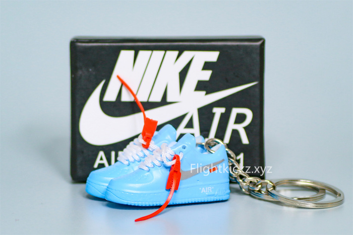 Mini Sneaker Air Force 1 Low Off-White MCA University Blue 3D keychain