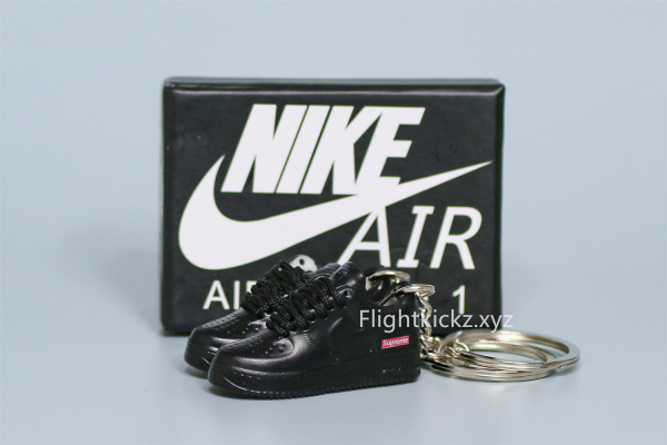 Mini Sneaker  Supreme x Air Force 1 Black 3D keychain