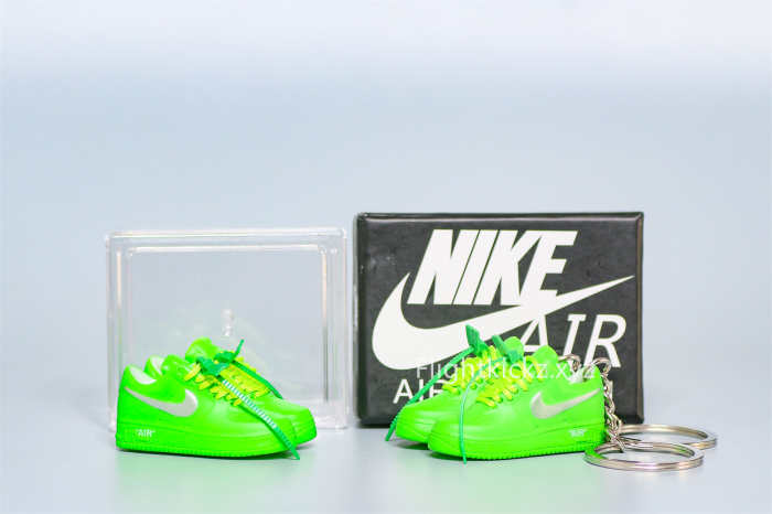 Mini Sneaker Nike Air Force 1 Low Off-White Light Green Spark 3D keychain