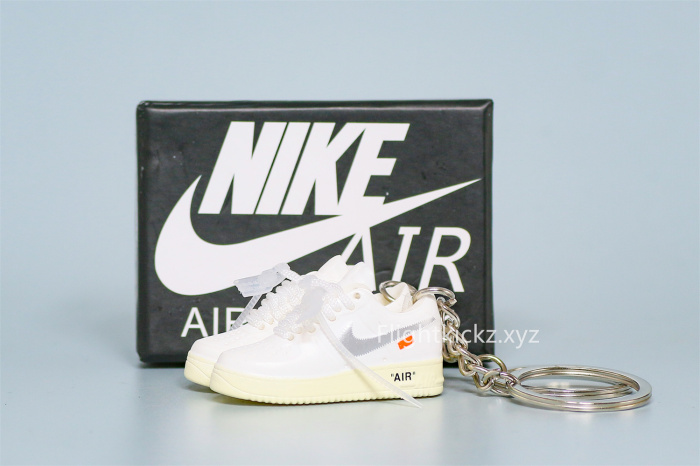 Mini Sneaker Off-White x Nike Air Force 1 Low White Complexcon 3D keychain