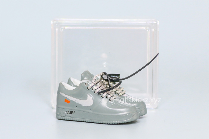 Mini Sneaker Off-White x Nike Air Force 1 Low Ghost Grey 3D keychain