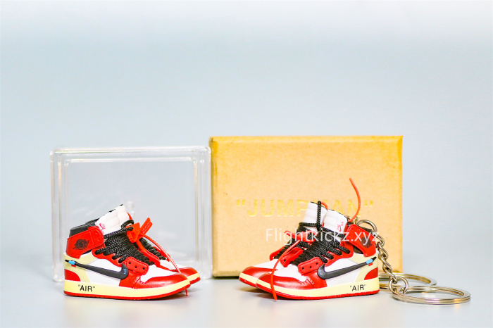 Mini SneakerOff White X Air Jordan 1 Chicago 3D keychain