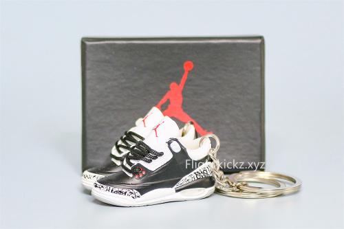 Mini Sneaker Air Jordan 3 Black Cement 3D keychain