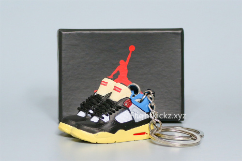 Mini Sneaker Union LA X Air Jordan 4 Retro Off Noir 3D keychain