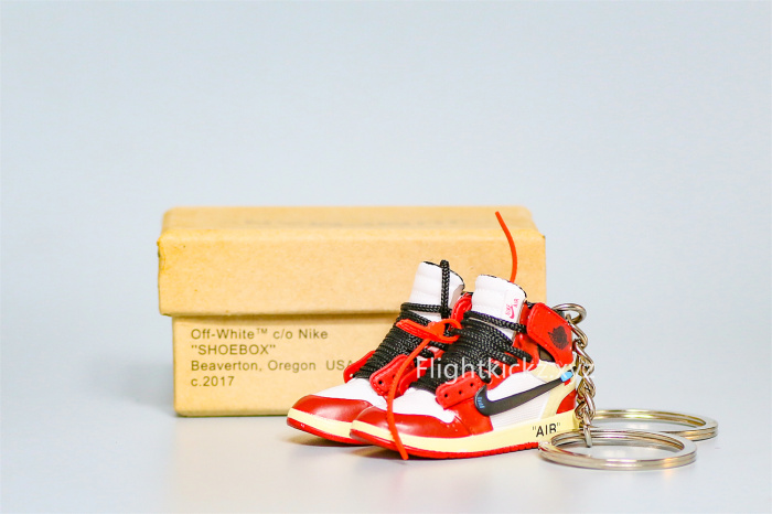 Mini SneakerOff White X Air Jordan 1 Chicago 3D keychain