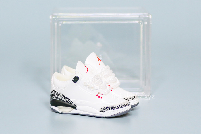 Mini Sneaker Air Jordan 3 White Cement 3D keychain