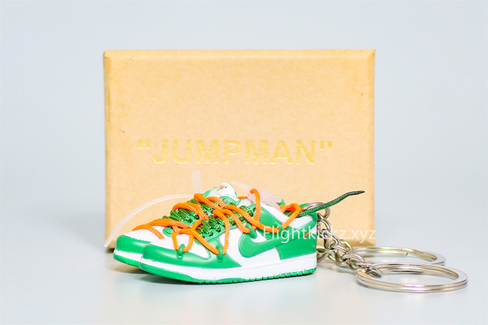 Mini Sneaker Off-White x Nike Dunk Low Pine Green  3D keychain