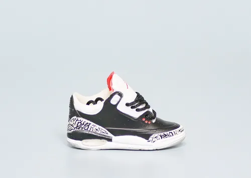 Mini Sneaker Air Jordan 3 Black Cement 3D keychain