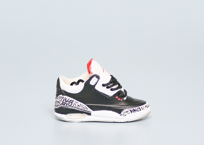 Mini Sneaker Air Jordan 3 Black Cement 3D keychain