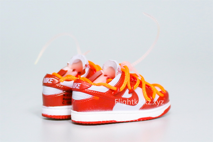 Mini Sneaker Off-White x Nike Dunk Low University Red 3D keychain