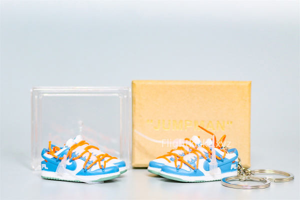 Mini Sneaker Futura x Off-White x Nike SB Dunk UNC 3D keychain