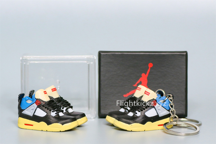 Mini Sneaker Union LA X Air Jordan 4 Retro Off Noir 3D keychain