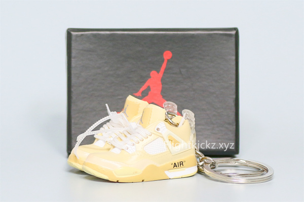 Mini Sneaker Off White x Air Jordan 4 Sail 3D keychain