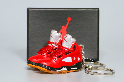 Mini Sneaker Air Jordan 5 Bull Yellowing Sole 3D keychain