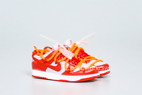 Mini Sneaker Off-White x Nike Dunk Low University Red 3D keychain