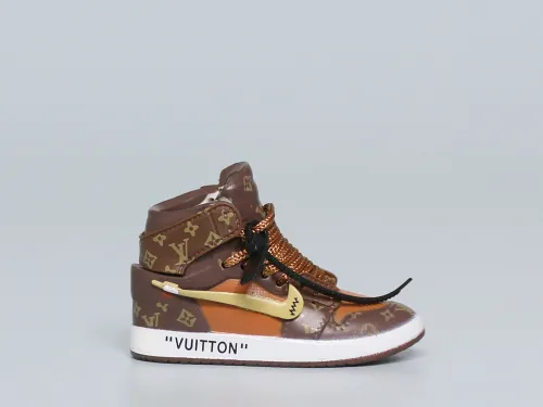 Mini Sneaker LV x Off White X Air Jordan 1 3D keychain