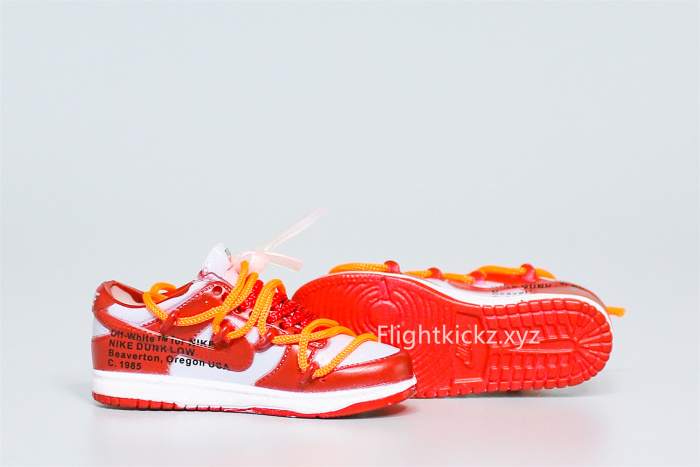 Mini Sneaker Off-White x Nike Dunk Low University Red 3D keychain