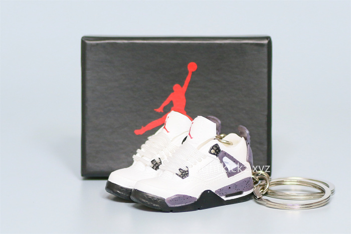 Mini Sneaker Air Jordan 4 White Cement 3D keychain