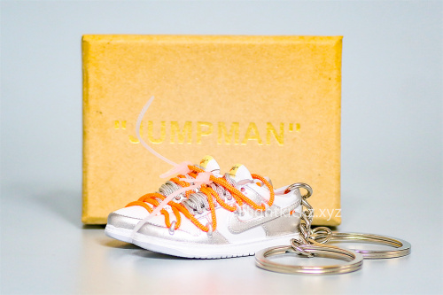 Mini Sneaker Off-White x Nike Dunk Low Lot 3D keychain