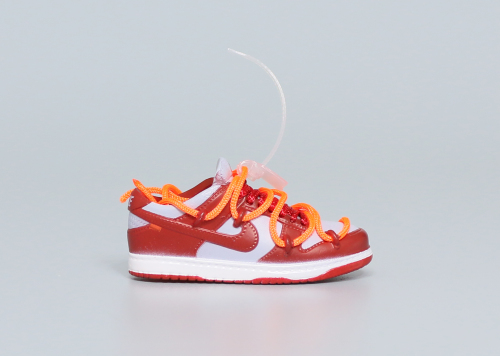 Mini Sneaker Off-White x Nike Dunk Low University Red 3D keychain