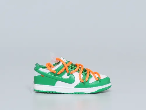 Mini Sneaker Off-White x Nike Dunk Low Pine Green 3D keychain