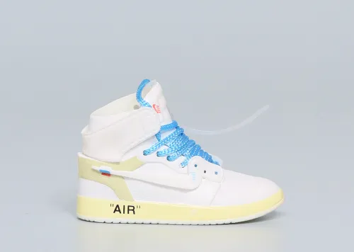 Mini SneakerOff White X Air Jordan 1 White 3D keychain