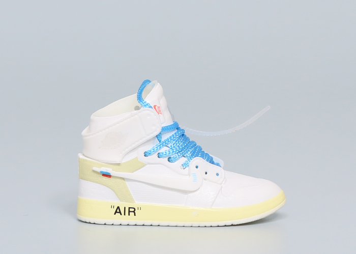 Mini SneakerOff White X Air Jordan 1 White 3D keychain