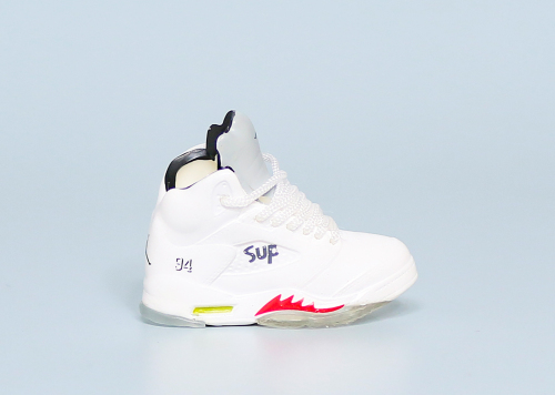 Mini Sneaker Supreme x Air Jordan 5 White 3D keychain