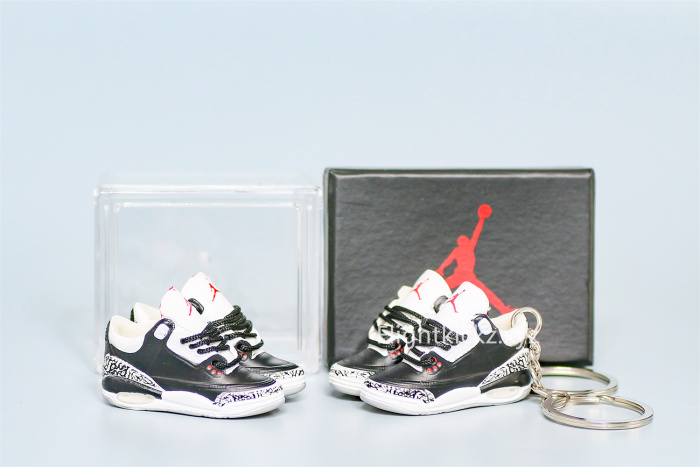 Mini Sneaker Air Jordan 3 Black Cement 3D keychain