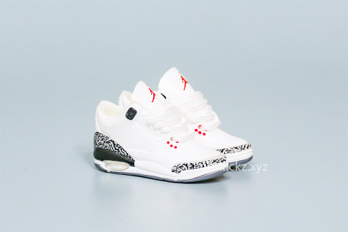 Mini Sneaker Air Jordan 3 White Cement 3D keychain