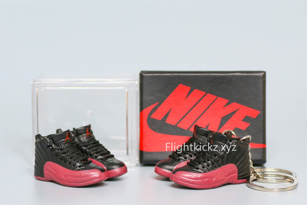 Mini Sneaker Air Jordan 12 Flu Game 3D keychain