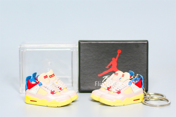 Mini Sneaker Union LA X Air Jordan 4 Retro Guava Ice 3D keychain