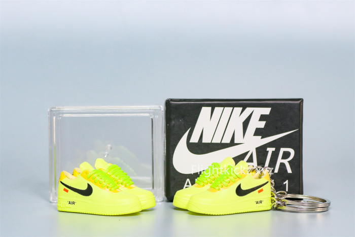 Mini Sneaker Off White X Nike Air Force 1 Volt 3D keychain