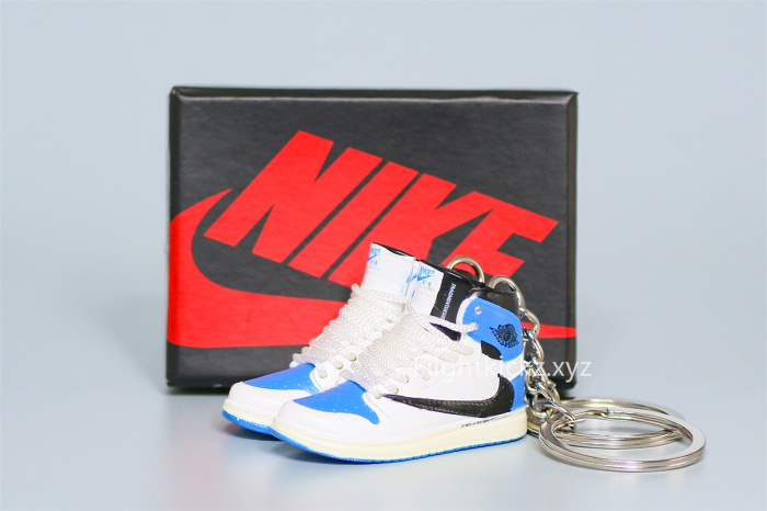 Mini Sneaker Fragment x Air Jordan 1 High White Laces 3D keychain
