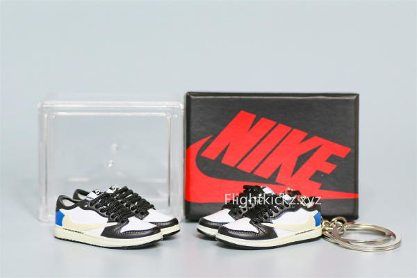 Mini Sneaker Fragment x Air Jordan 1 Low Black Laces 3D keychain