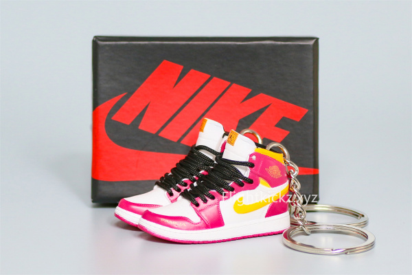 Mini Sneaker Air Jordan 1 Retro High OG Light Fusion Red jumpman logo 3D keychain