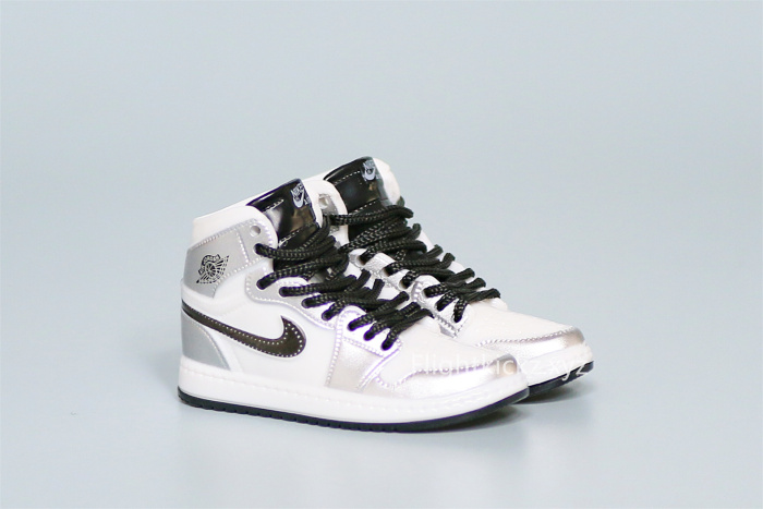 Mini Sneaker Air Jordan 1  'White/Silver'  3D keychain