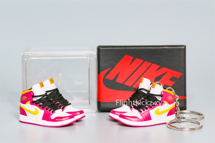 Mini Sneaker Air Jordan 1 Retro High OG Light Fusion Red jumpman logo 3D keychain