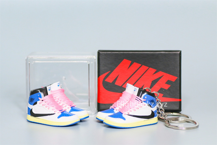 Mini Sneaker Fragment x Air Jordan 1 High Pink Laces 3D keychain