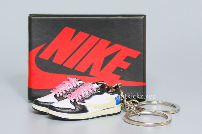 Mini Sneaker Fragment x Air Jordan 1 Low Pink Laces 3D keychain