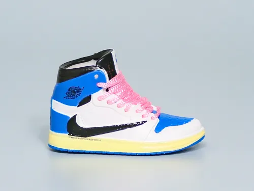 Mini Sneaker Fragment x Air Jordan 1 High Pink Laces 3D keychain