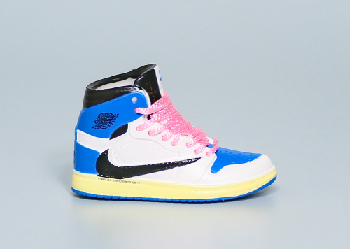 Mini Sneaker Fragment x Air Jordan 1 High Pink Laces 3D keychain