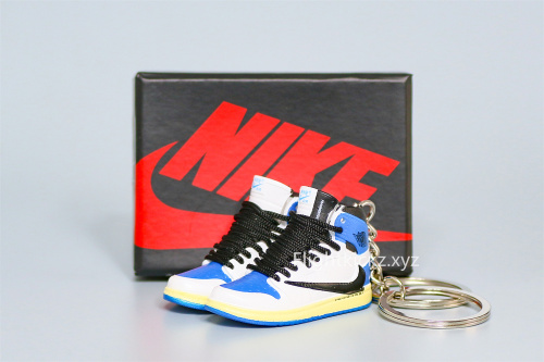 Mini Sneaker Fragment x Air Jordan 1 High Black Laces 3D keychain