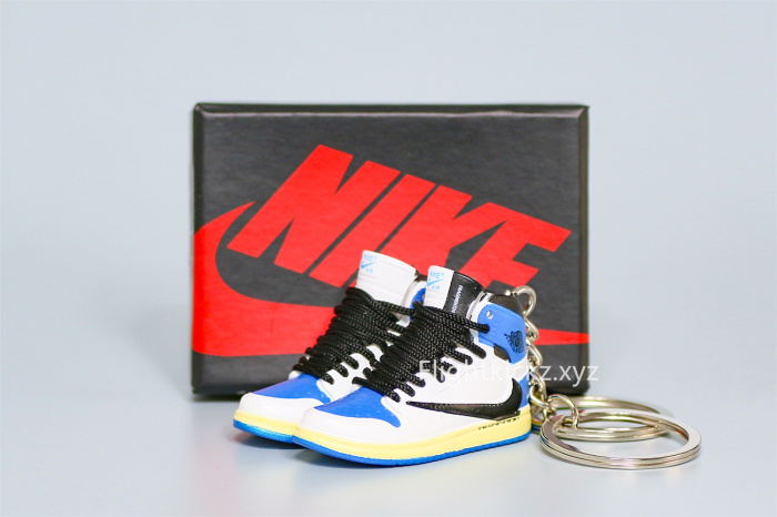 Mini Sneaker Fragment x Air Jordan 1 High Black Laces 3D keychain